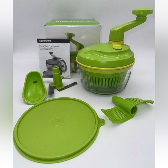 Tupperware Other - Tupperware Quick Chef Pro System Manual Travel Food Processor Chopper green